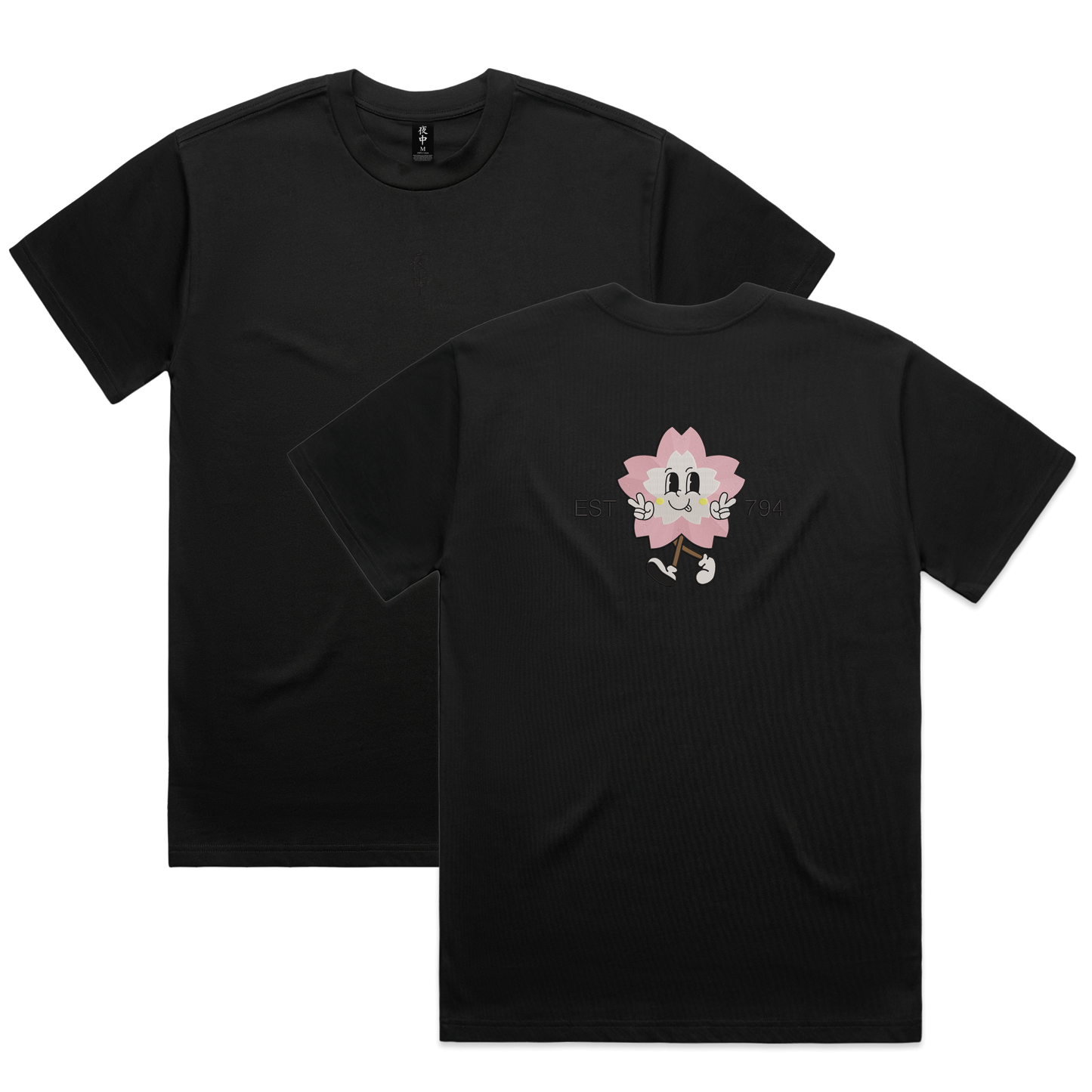 Sakura Retro Character Heavy Tee [Black Outline]